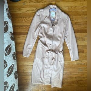 Avec Les Filles faux leather trench coat - Soft Pink